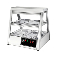 Armoire chauffante commerciale Dezoton en acier inoxydable pour aliments chauds avec comptoir de présentation isotherme et humidifiant pour poulet rôti en restaurant