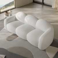 Voxhome Nordisches Modernes 3-Sitzer Schlafsofa, Faulenzersofas für Wohnzimmer und Schlafzimmer, Weiße Wolken-Couch-Garnitur, Topseller