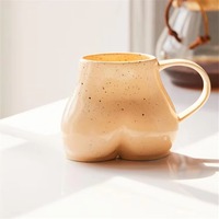 Mug à café en céramique amusant en forme de corps féminin avec cuillère et plateau, tasse à lait nordique en forme de fesses, décoration de table créative pour fête, cadeau