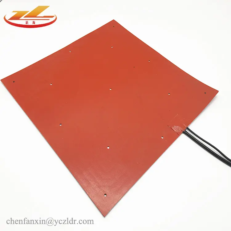 Flexible Silicone Rubber DC Electric Heater Mat Silicone Rubber Plate Heater Element Pad Printer