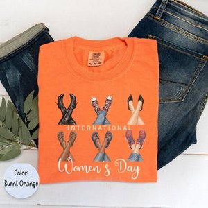 T-shirt per la Giornata internazionale della donna, per donna, 100% cotone, girocollo, casual, con stampa femminista, top primaverile ed estivo - Product Image 3