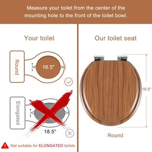 Siège de toilette rond en bois moulé avec charnières à fermeture silencieuse et à dégagement rapide, facile à installer et à nettoyer par <span class=keywords><strong>Angol</strong></span> Shiold - Product Image 3