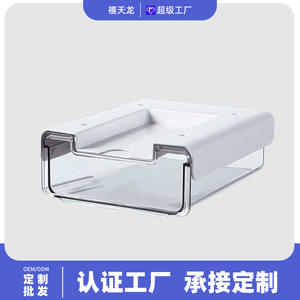 Boîte de rangement dissimulée sous le bureau, organisateur de bureau rectangulaire sans couvercle, support de papeterie de bureau, fixation sur table - Product Image 3