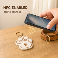 Porte-clés NFC personnalisé en forme de patte avec logo, étiquette d'identification intelligente pour animaux de compagnie, lecture par téléphone, pour chiens et chats, vente en gros