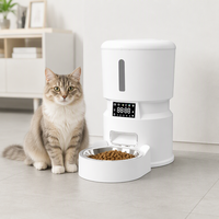Mangkuk Pakan Hewan Peliharaan Otomatis Portabel Bergaya Pintar WIFI Bertenaga Baterai untuk Kucing Anjing dengan Sensor Inframerah Kapasitas 4L Remote