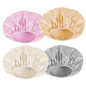 Wholesale 100% Mulberry Silk Satin <b>Bonnet</b> Hair Cover Sleep Cap Custom logo <b>Bonnets</b> and Silk Wraps - Product Image 2
