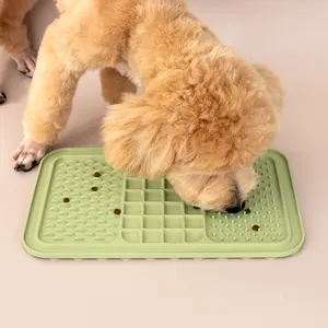 סיליקון איטי אכילת כלב ללקק Pad עם יניקה לקיר בטוח חומר מחצלת קערת עבור כלב רחצה אימון טיפוח