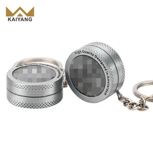 metal zinc alloy mini small key chain herb grinder manufacturer wholesale portable dry tobacco smoking herb grinder