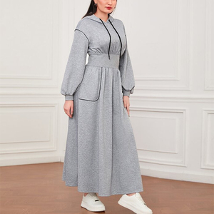 Abito con Cappuccio Oversize Personalizzato per Donna, Vendita all'Ingrosso, Vestito <span class=keywords><strong>in</strong></span> <span class=keywords><strong>Felpa</strong></span> <span class=keywords><strong>di</strong></span> <span class=keywords><strong>Cotone</strong></span> <span class=keywords><strong>di</strong></span> Alta Qualità - Product Image 6
