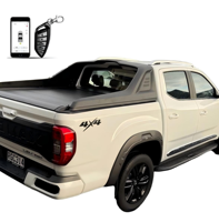 Accessoires pour camions : Couvre-benne de camion en alliage d'aluminium, télescopique, électrique, automatique, rétractable, noir, enroulable, sans perçage