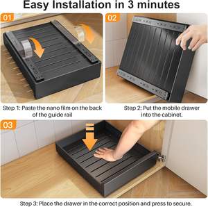 OEM ODM Étagères de rangement à tiroir <span class=keywords><strong>coulissant</strong></span> extensible à revêtement de poudre à usage intensif Organisateur d'armoire extractible pour <span class=keywords><strong>placard</strong></span> de cuisine - Product Image 3