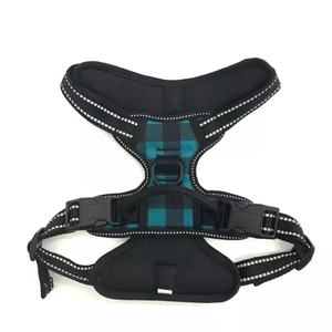 สายรัดอกสุนัขแบบตาข่ายสะท้อนแสงลายสก็อตบุผ้าโพลีเอสเตอร์คุณภาพสูงสำหรับสุนัขพันธุ์ใหญ่-เสื้อกั๊กปรับได้ - Product Image 5