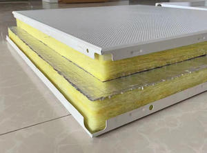 Moderno 60X60 60X120 Paneles de techo perforados de lana Mineral de aluminio Placa de escudete microporoso <span class=keywords><strong>para</strong></span> sala de computadoras Pared acústica - Product Image 3