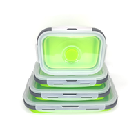 Accessoires de cuisine HYRI, rangement domestique, boîte à lunch pliable en silicone écologique carrée, ensemble de 4 pièces, contenants alimentaires modernes 3-6L
