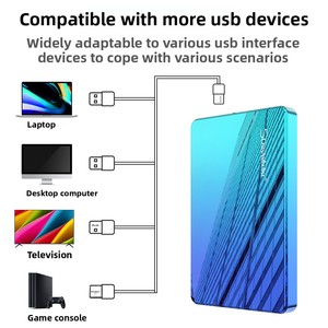 글로렉슨 신형 고속 플라스틱 외장 하드 드라이브 2TB USB 3.0 대용량 데이터 저장 장치 (컴퓨터용) - Product Image 5