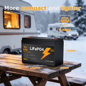 Batería de Almacenamiento de Energía de Fosfato de Hierro y Litio Expandible con BMS Inteligente LiFePO4 de Ciclo Profundo <span class=keywords><strong>12V</strong></span> <span class=keywords><strong>8Ah</strong></span> 96WH - Almacén en Alemania - Product Image 6