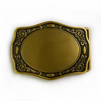 Personnalisé Antique Or et Argent Bronze Ovale Vierge DIY Western Boucle De Ceinture Cowboy 40mm Plaque Boucle pour Jeans Ceinture