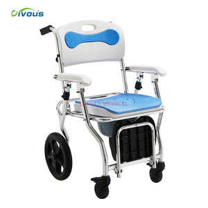 Fauteuil roulant manuel multifonction léger en alliage d'aluminium pliable, fauteuil de bain pour personnes âgées, chaise de toilette - Product Image 2