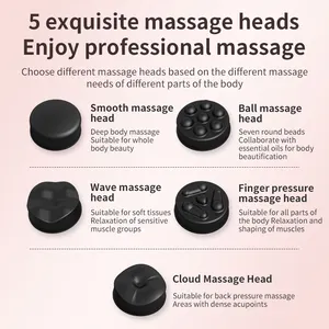 Handheld Cordless Body Loss Weight Cellulite Massager With 5 Massage Heads Attachment