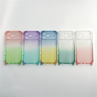 Coque de téléphone transparente dégradée en TPU et PC pour iPhone 18 17 16 15 Pro Max, avec coins détachables antichoc et anti-rayures