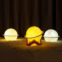 Lampe humidificateur USB, petite veilleuse de bureau, diffuseur de parfum avec étoiles, planètes et lune pour chambre à coucher