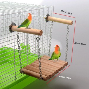 Accessoires <span class=keywords><strong>de</strong></span> jouets <span class=keywords><strong>pour</strong></span> oiseaux : Balançoire, anneau suspendu, échelle nuage, échelle <span class=keywords><strong>de</strong></span> cage à oiseaux en fil <span class=keywords><strong>de</strong></span> fer et bois, sûre <span class=keywords><strong>pour</strong></span> les calopsites, <span class=keywords><strong>pour</strong></span> la grimpette et la mastication - Product Image 4