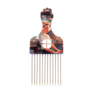 Pettine Afro a Denti Larghi BLISSLIFE con Logo Personalizzato, Nero, Ecologico, Portatile, per Acconciature Maschili e Uso Professionale - Product Image 5