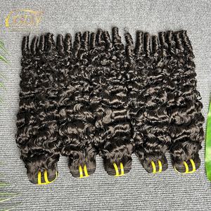 批发12A天然印度人发束角质层对齐弹力螺旋卷曲生供体缅甸卷发纬纱延伸 - Product Image 5