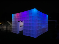 Éclairage disco LED portable commercial tente de boîte de nuit mobile tente de fête cubique gonflable chapiteau de discothèque gonflable