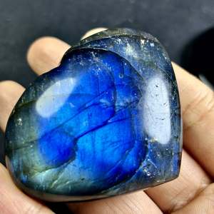 Pierres précieuses de labradorite de haute qualité en gros, labradorite bleue à reflets, pierre en forme de cœur pour la décoration, cadeau - Product Image 6