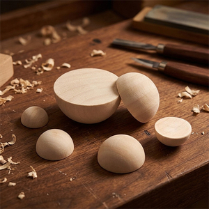 Billes <span class=keywords><strong>en</strong></span> <span class=keywords><strong>bois</strong></span> massif non finies <span class=keywords><strong>de</strong></span> 15 à 40 mm, demi-rondes, demi-sphères, perles à bricoler, billes <span class=keywords><strong>de</strong></span> <span class=keywords><strong>bois</strong></span> fendues pour la fabrication <span class=keywords><strong>de</strong></span> bijoux et d'artisanat DIY - Product Image 2