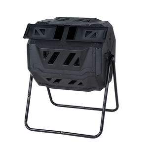 Garden Composting Tumbler Garden Composter with Sliding Door And Solid Steel Frame Double-chamber compost bin