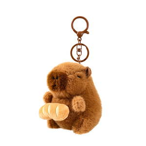 Lindo Llavero de Peluche de Capibara, Adorno Suave para Bolsos con Colgante de Pan, Regalo Kawaii para Niñas - Product Image 5