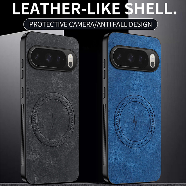 For Google Pixel 9 10 Pro XL Case Luxury PU Leather Skin Magnetic Protective Back Cover for Google 9A 8A 7A Pro 6 6A Phone Shell