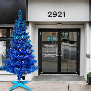 6FT Blue Fiber Optic -Up Artificial Christmas <b>Tree</b> High Quality Eco-Friendly Multi-Colored <b>LED</b> for Home Hotel Parties Office - Product Image 3