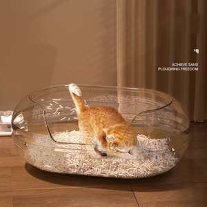 Neues Design offenes Deckel Haustier-Kartusche-Tablett groß hohe Seiten Kapselform Deodorant anti-Spritze halbverschlossene Katzen-Kartusche-Tablett - Product Image 4