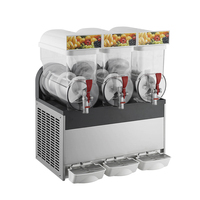 Machine à Slush à 3 bols avec couvercle de lumière LED pour restaurant pour la fonte de neige et la fabrication de Slushie