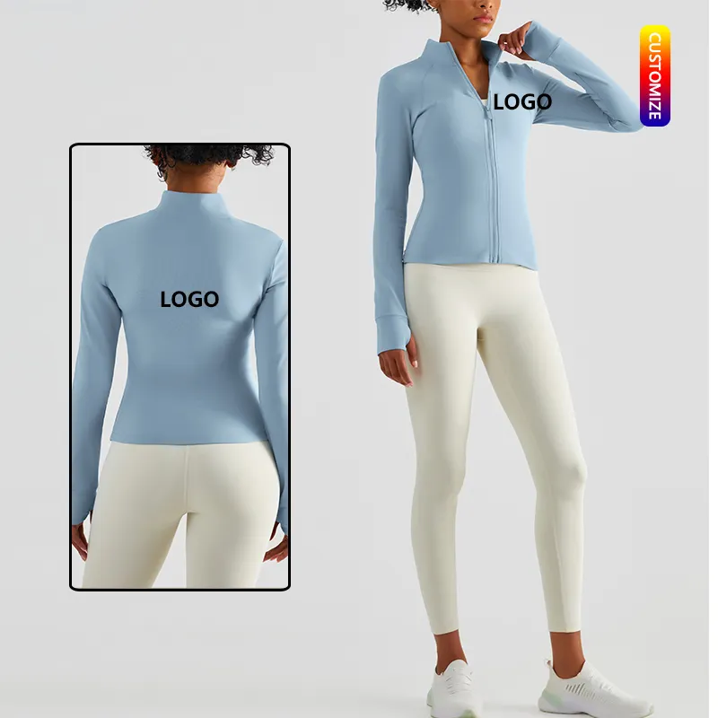 Chaqueta Deportiva con cremallera para mujer, Ropa Deportiva para gimnasio, con forro polar y manga Lomg, para otoño e invierno, gran oferta