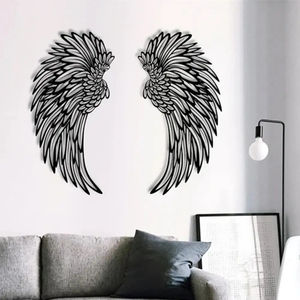 Vente en gros : 1 paire d'ailes en métal décoratives murales avec éclairage LED, sculpture d'ailes pour la photographie - Product Image 1