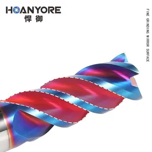 HOANYORE R1.0-R20.0 4 Flute Nano Blue Tungsten Steel Hard Alloy Flat End Milling Cutter