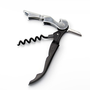 Tay Cầm Màu Đen Moq Thấp Và Trọng Lượng 55G Nặng <span class=keywords><strong>2</strong></span> Bước Bản Lề Đôi <span class=keywords><strong>Corkscrew</strong></span> Neo Và Bộ Phận Mở Chai Kim Loại - Product Image 5