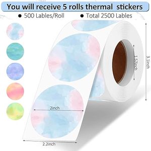 Etiquetas circulares de vinilo termoadhesivas, pegatinas impermeables autoadhesivas, fuerte adherencia, multifuncionales para proyectos de manualidades DIY - Product Image 2