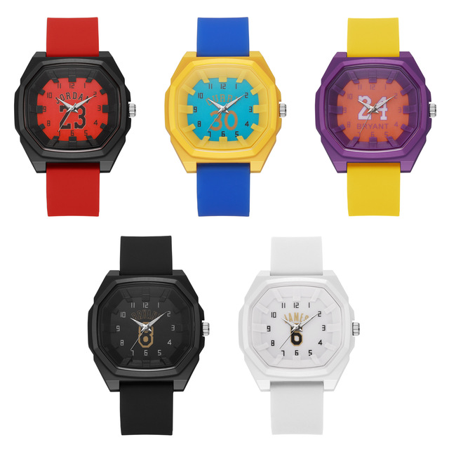 Eco-Friendly 43mm Square Quartz Watch Analog Silicone Sports PC Middle School Students Boys' Style Seagull Movement
