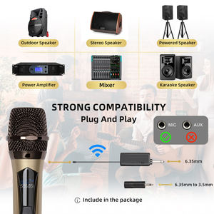 Nuevo Micrófono Inalámbrico UHF Profesional Recargable W102, Micrófono de Mano de Metal, Cancelación de Ruido, Ligero, 160 Pies de Alcance - Product Image 4