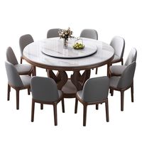 Steinplatte Massivholz Esstisch Runder Tisch Modern Minimalistisch Kleine Wohnung Drehbarer Esstisch für Zuhause