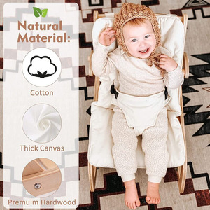 Chaise à bascule pour bébé en bois Couleur bois naturel Chaise inclinable réglable pour enfants Design scandinave - Product Image 3