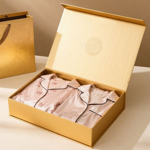 Toptan özel Logo sert karton geri dönüşümlü kağıt manyetik hediye kutusu altın lüks pijama kadın elbiseler giysi ambalajı kutu - Product Image 1