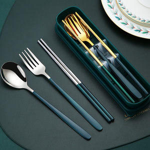 Tableware <strong>Set</strong> <strong>with</strong> <strong>Case</strong> Stainless Steel <strong>Travel</strong> Luxury Camping Pack <strong>with</strong> Box Portable <strong>Cutlery</strong> <strong>Sets</strong> - Product Image 6