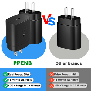 Cargador de <span class=keywords><strong>Carga</strong></span> Rápida de 25W para <span class=keywords><strong>Samsung</strong></span> S23 S24 S25 Note20, Adaptador de Enchufe para EE. UU., UE y Reino Unido, Cargadores de Viaje USB-C al por Mayor - Product Image 3