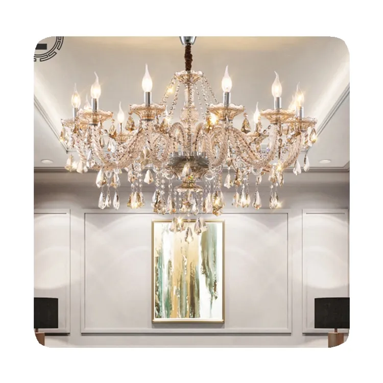 Nuovo grande progetto di Hotel europeo di alta qualità oro nordico tradizionale Maria Theresa lampadario in vetro di cristallo 2024